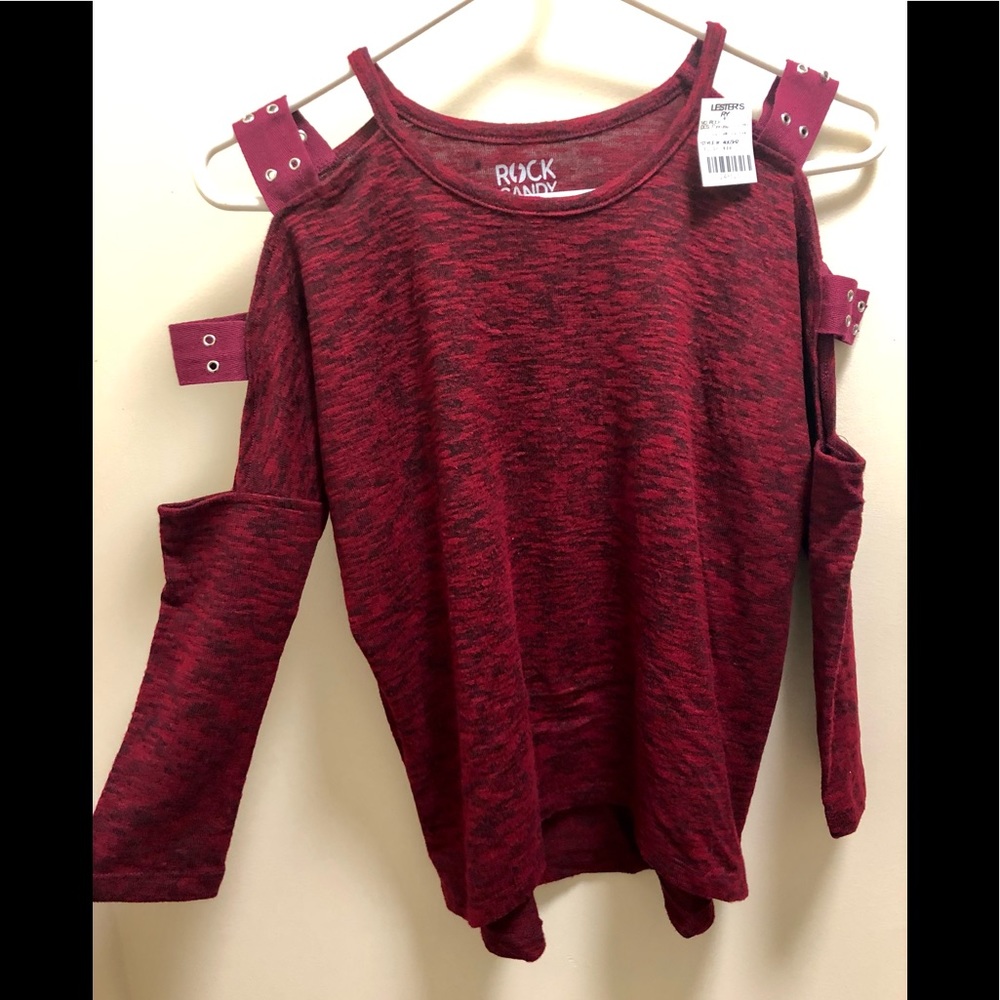 NWT Rock Candy Girls Sweater, cold shoulder M